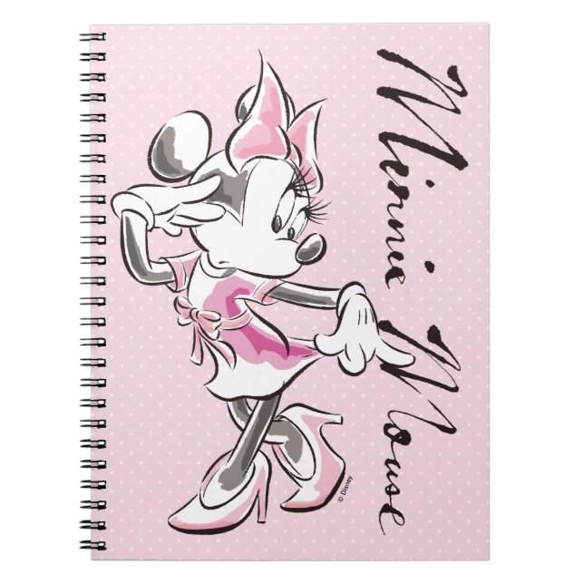 Minnie | Elegant Pose Watercolor Notebook (Front)