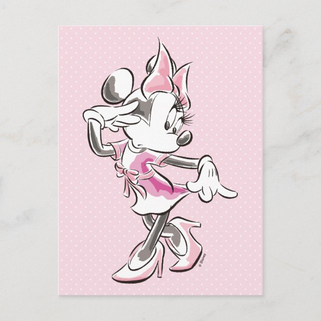 Minnie | Elegant Pose Watercolor Postcard (Front)