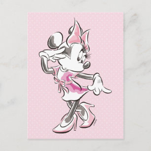 Minnie Elegant Pose Watercolor Postcard