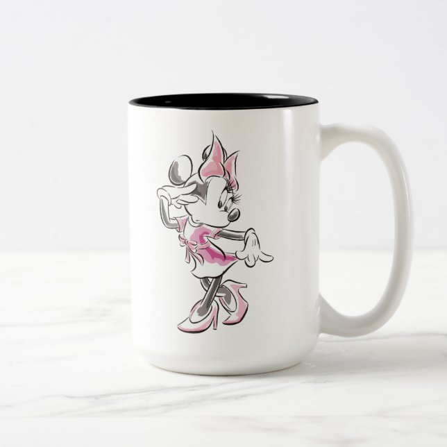 Minnie | Elegant Pose Watercolor Two-Tone Coffee Mug (Right)
