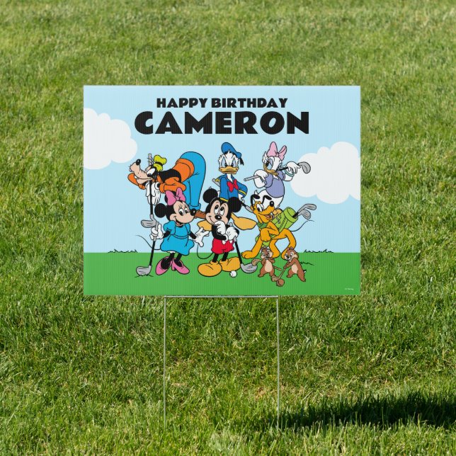Minnie & Friends Golf Birthday Sign (Insitu)