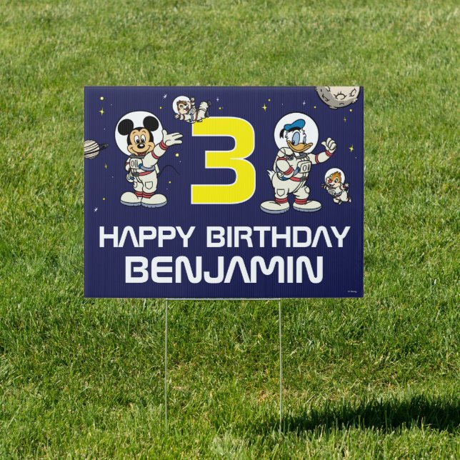 Minnie & Friends Outer Space Birthday Sign (Insitu)