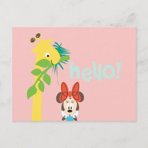Minnie & Giraffe - Hello! Postcard