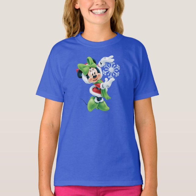 Minnie Holding Snowflake T-Shirt (Front)