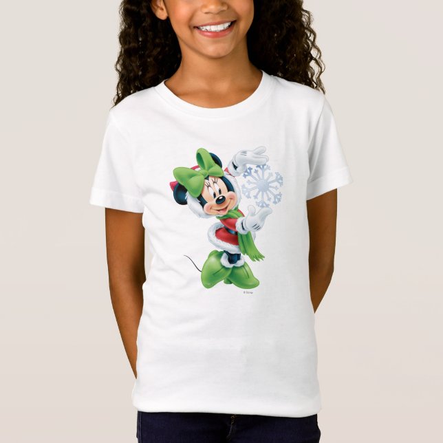 Minnie Holding Snowflake T-Shirt (Front)