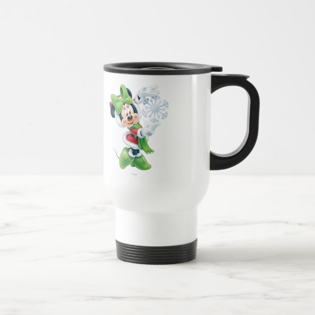 Minnie Holding Snowflake Travel Mug (Right)