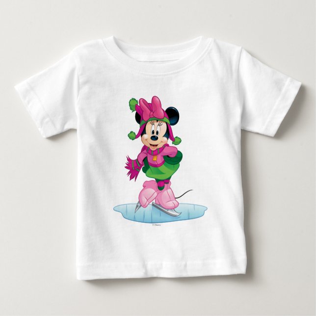 Minnie Ice Skating Baby T-Shirt (Front)