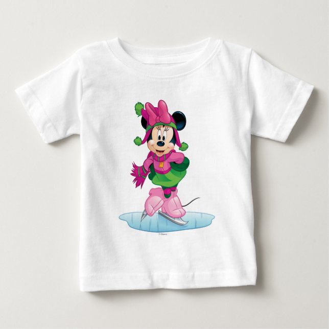 Minnie Ice Skating Baby T-Shirt (Front)