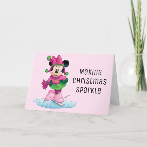 Minnie Ice Skating Holiday Card