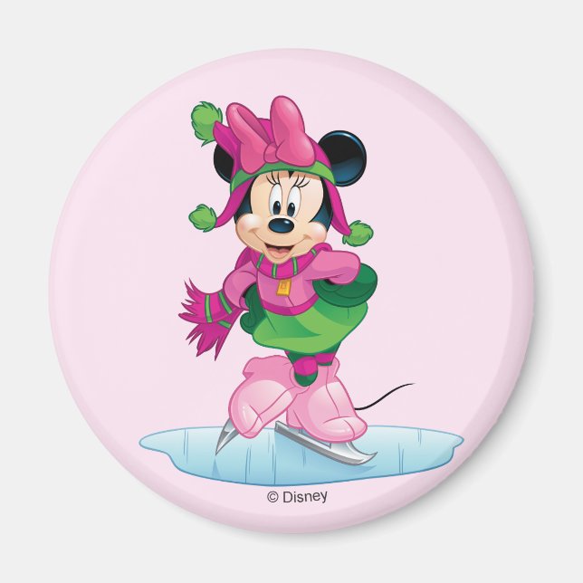 Minnie Ice Skating Magnet (Front)