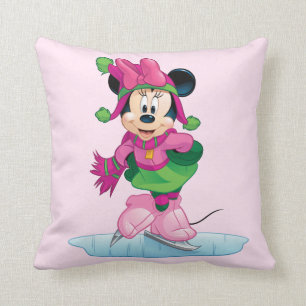Minnie Ice Skating Throw Pillow