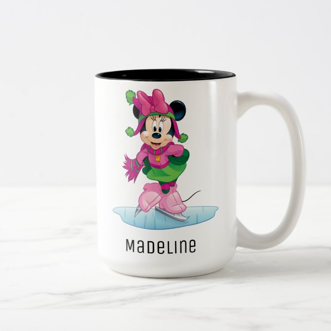 Minnie Ice Skating Two-Tone Coffee Mug (Right)