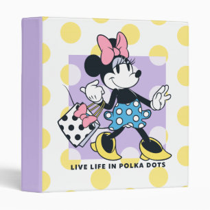 Minnie Live Life in Polka Dots 3 Ring Binder
