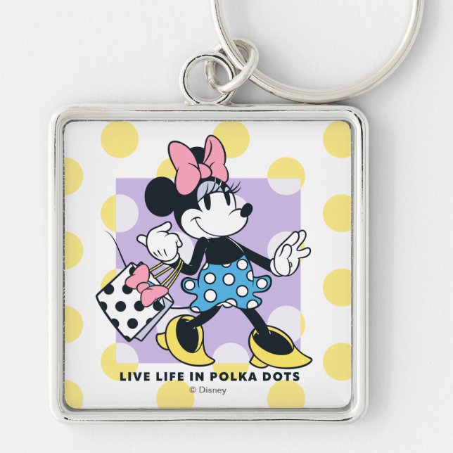 Minnie Live Life in Polka Dots Keychain (Front)