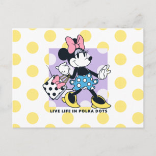 Minnie Live Life in Polka Dots Postcard