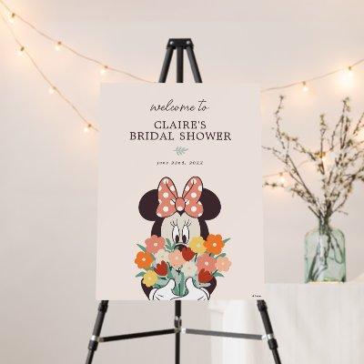 Minnie Love is in Bloom Bridal Shower Welcome Foam Board