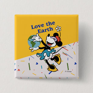 Minnie Love the Earth Button