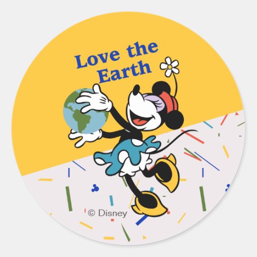 Minnie  Love the Earth Classic Round Sticker