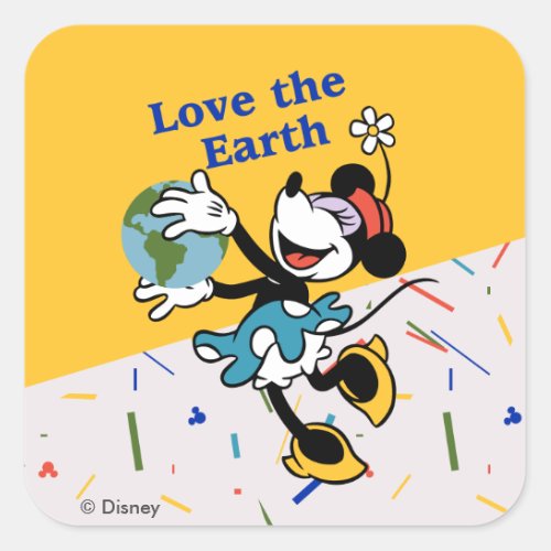Minnie  Love the Earth Square Sticker
