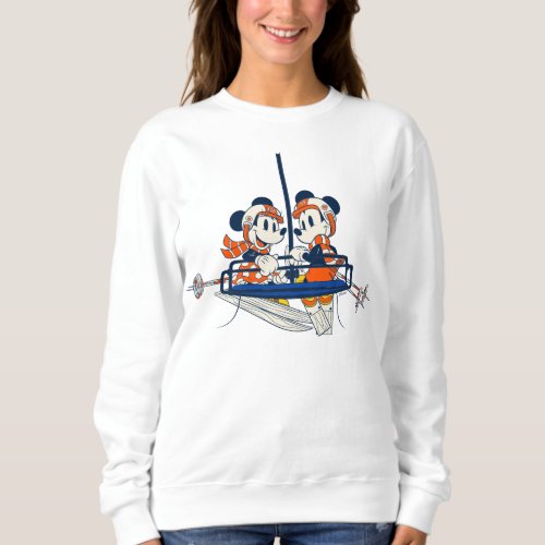 Minnie  Mickey Mouse Riding on a Ski Lift Sweatshirt