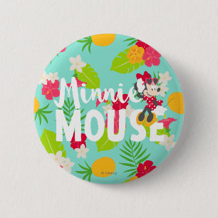 Minnie   Minnie's Tropical Pose Pinback Button
