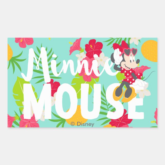 Minnie | Minnie's Tropical Pose Rectangular Sticker (Front)