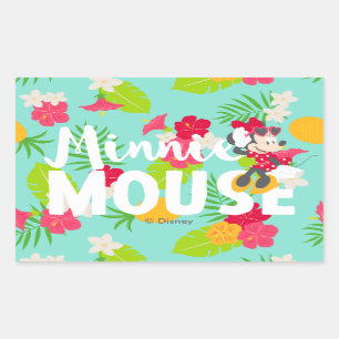 Minnie   Minnie's Tropical Pose Rectangular Sticker