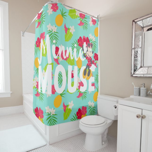 Minnie | Minnie's Tropical Pose Shower Curtain (In Situ)