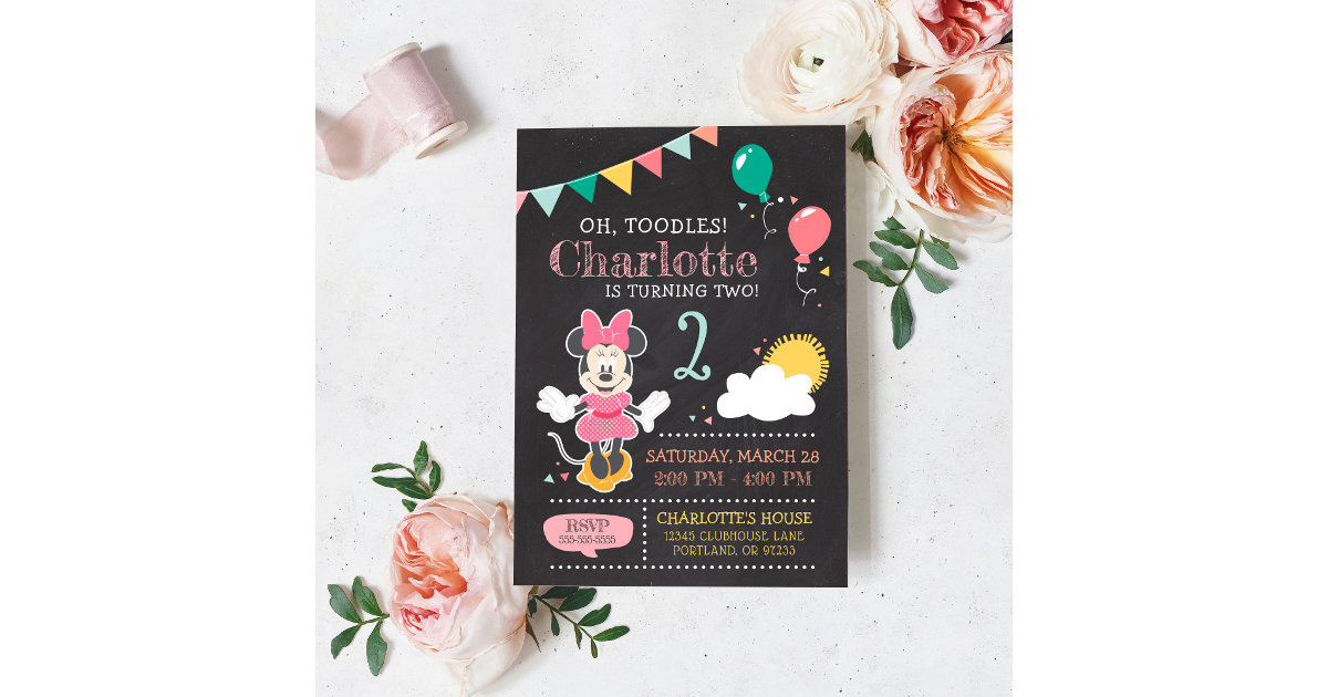 Simple Modern Minnie Mouse Baby Shower Thank You Invitation