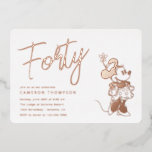 Minnie Mouse 40th Birthday  Foil Invitation<br><div class="desc">Invite all your family and friends to your 40th Birthday with these Minnie Mouse invitations. Personalize by adding all your party details!</div>