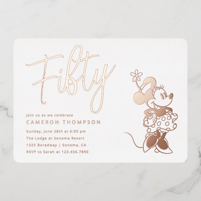 Minnie Mouse 50th Birthday  Foil Invitation (Front)