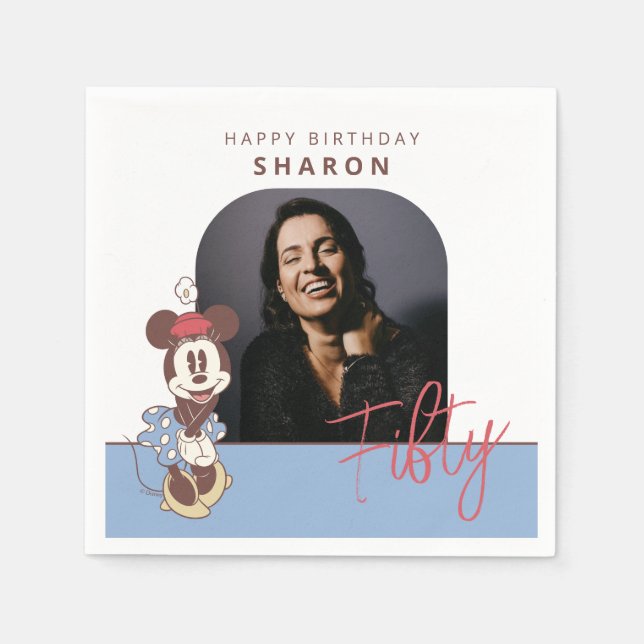 Minnie Mouse 50th Birthday Photo Napkins (Front)