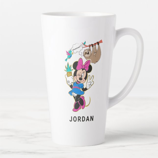 Minnie Mouse and Sloth | Photobomb Latte Mug (Right)