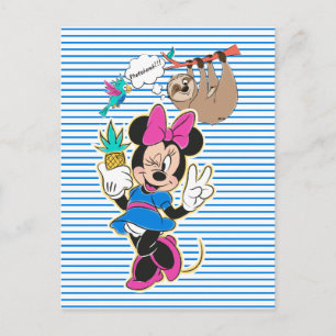Minnie Mouse and Sloth Photobomb Postcard