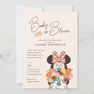 Minnie Mouse   Baby in Bloom Baby Shower Invitation