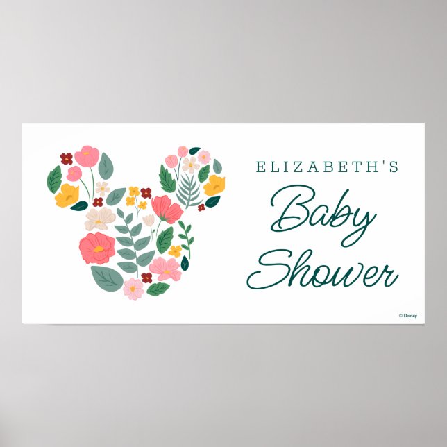 Minnie Mouse | Baby in Bloom Baby Shower Poster (Front)