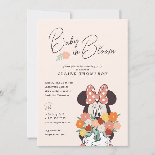 Minnie Mouse | Baby in Bloom Nesting Party Invitation