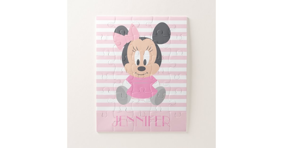 Minnie Mouse Baby Minnie Add Your Name Jigsaw Puzzle Zazzle Com