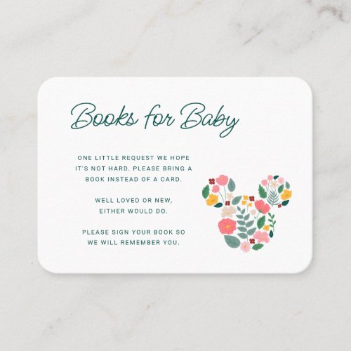 Minnie Mouse  Baby Shower Books for Baby Place Card