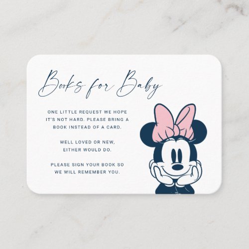 Minnie Mouse Baby Shower Books for Baby Place Card