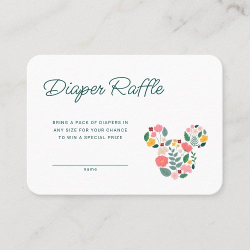 Minnie Mouse  Baby Shower Diaper Raffle Place Card
