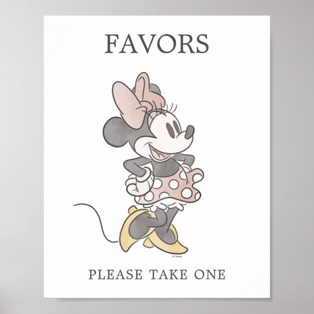 Minnie Mouse Baby Shower Favor Table Sign (Front)