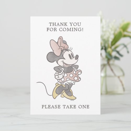 Minnie Mouse Baby Shower Favor Table Sign Invitation