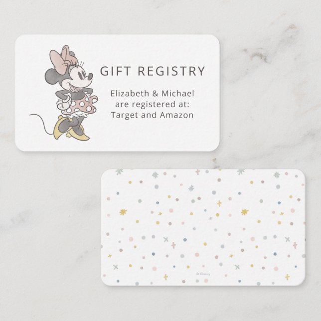Minnie Mouse | Baby Shower Gift Registry Enclosure Card (Front/Back)