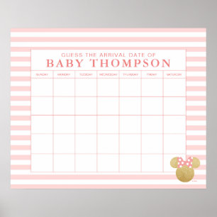 Minnie Mouse Baby Shower   Guess the Due Date Poster