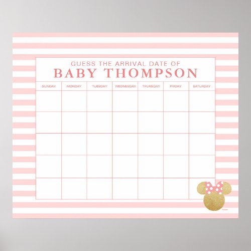 Minnie Mouse Baby Shower | Guess the Due Date Poster