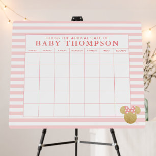 Minnie Mouse Baby Shower Guess the Due Date Poster