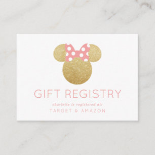 Minnie Mouse   Bachelorette Gift Registry Enclosure Card