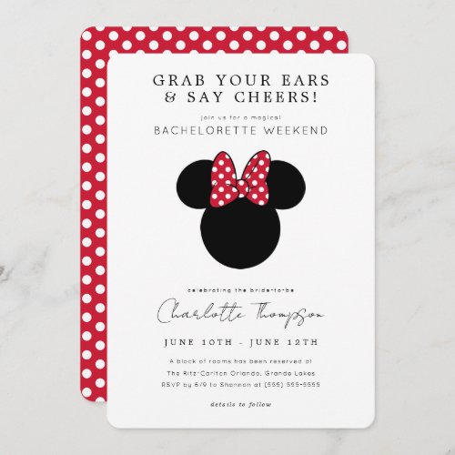Minnie Mouse Bachelorette Party Weekend Invitation