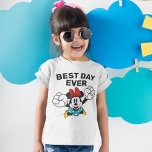 Minnie Mouse | Best Day Ever T-Shirt<br><div class="desc">Celebrate in style with this adorable Minnie Mouse "Best Day Ever" t-shirt! Featuring Minnie Mouse in a cheerful pose with her signature bow, this fun and playful design is perfect for birthdays, Disney vacations, or any special occasion. The bold lettering and classic Minnie charm make this shirt a must-have for...</div>